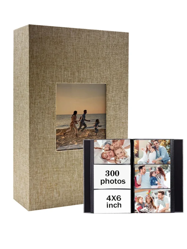 1 linen 4x6-600 pocket photo album with horizontal and vertical pockets, suitable for Valentine's Day gifts with mother's photos 6