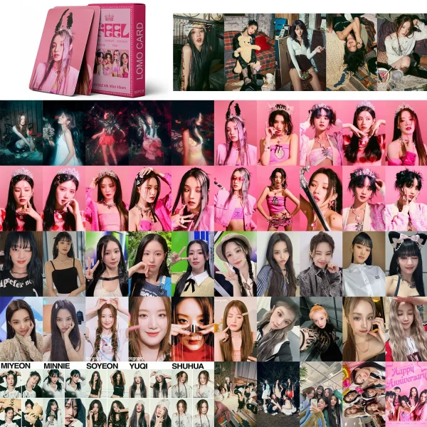 KPOP 55cards/set (G) I-DLE Album Card I FEEL Album GIDLE Ye Shuhua MINNIE Printed Photo Card LOMO Card Gift For Girls Collection 2