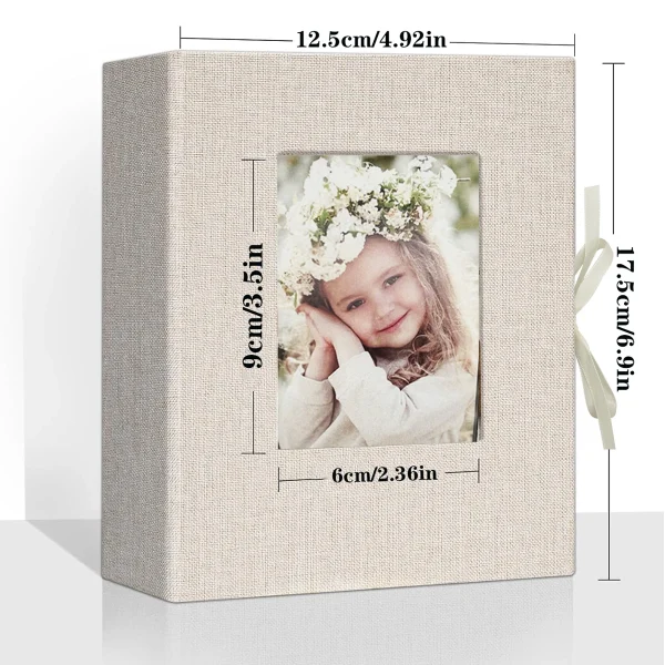 1pcs 4x6 small photo album capable of holding 100 photos mini baby album linen cover gift wedding family album 2