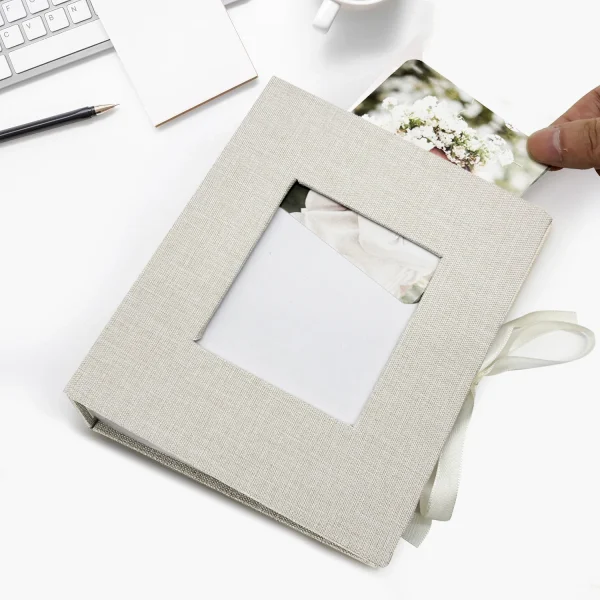 1pcs 4x6 small photo album capable of holding 100 photos mini baby album linen cover gift wedding family album 3
