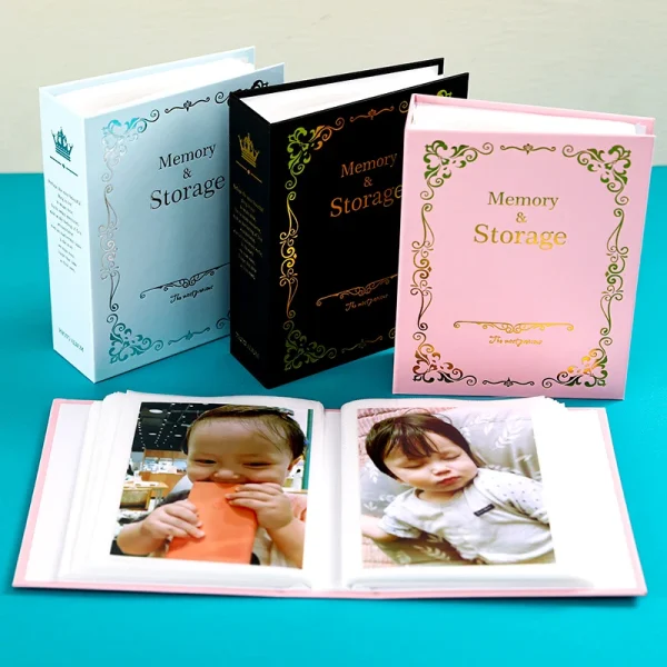100 Pictures Pockets 10x15cm Gilded Photo Album 6 Inch Inters Photos Book Case Kid Memory Gift 2