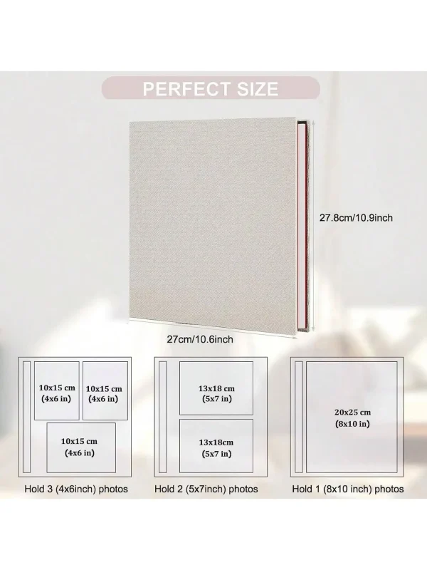 Photo Album Self Adhesive 11x10.6  Scrapbook 40 Pages Linen Cover DIY Photo Album with A Metallic Pen and DIY Accessories 2