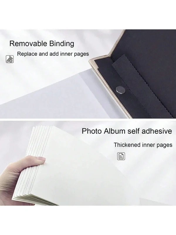 Photo Album Self Adhesive 11x10.6  Scrapbook 40 Pages Linen Cover DIY Photo Album with A Metallic Pen and DIY Accessories 3
