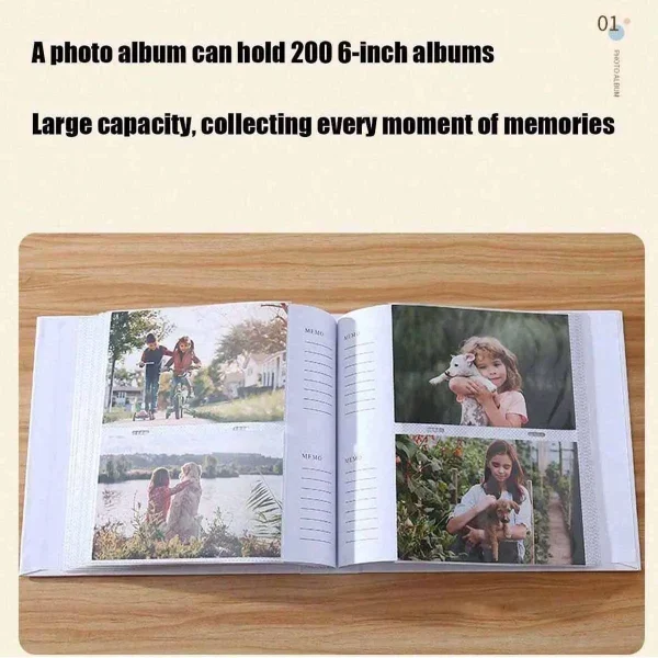 1 6-inch 200 page insert travel album, perfect for weddings, anniversaries, graduation ceremonies, Christmas, Thanksgiving, baby 5