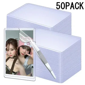 10/25/50/100Pcs Transparent photo album Korean Kpop Card Sleeve with Protective Film Clea Card Holder Idol Photo Game Card Cover 1