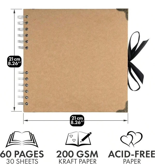 DIY Clipbook Album 60 Pages Kraft Paper Album Clipbook Memory Book - Perfect for Your Clipbook Art and Craft Projects decoration 2