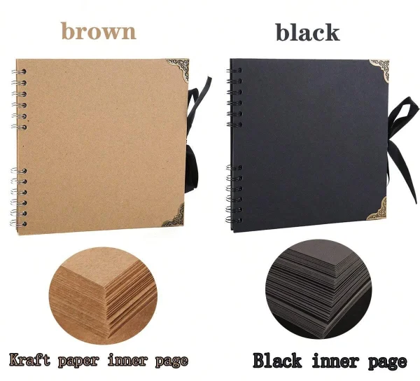 DIY Clipbook Album 60 Pages Kraft Paper Album Clipbook Memory Book - Perfect for Your Clipbook Art and Craft Projects decoration 3