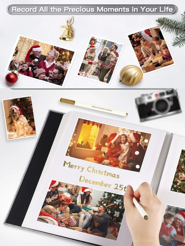 1pc Linen Photo Album Self Adhesive Scrapbook Album for 2x3 4x6 5x7 8x10 Pictures DIY Photo Book Birthday Gifts for Women Mom 3