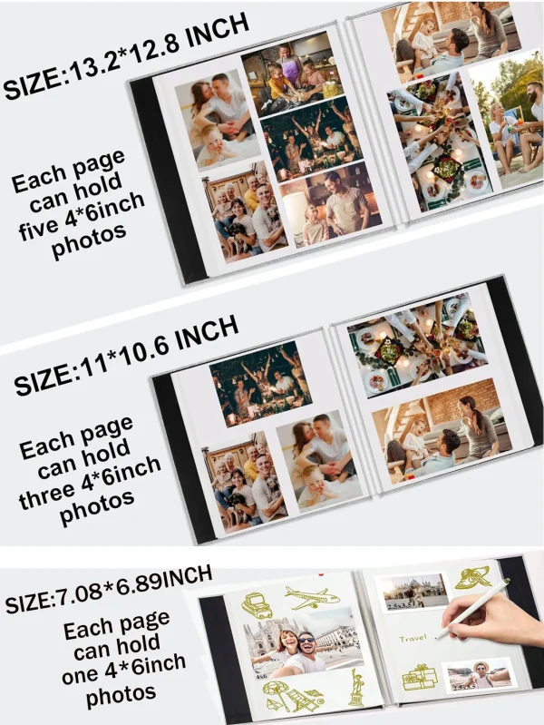 1pc Linen Photo Album Self Adhesive Scrapbook Album for 2x3 4x6 5x7 8x10 Pictures DIY Photo Book Birthday Gifts for Women Mom 4