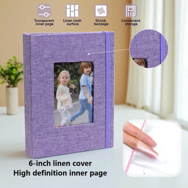 Album Insert Album Standard 6-inch, acid-free album with 52 vintage album with front window, wedding and family photo storage. 3