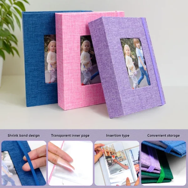 Album Insert Album Standard 6-inch, acid-free album with 52 vintage album with front window, wedding and family photo storage. 4