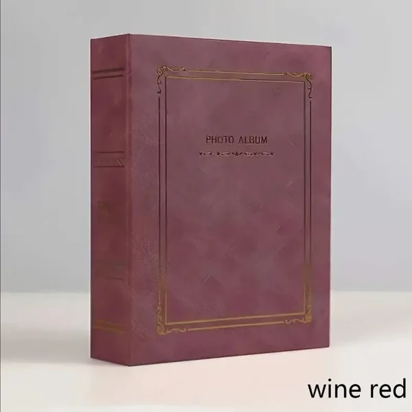 Vintage Style Photo Album with Transparent Pages – 4x6 Inch, 200 Photo Capacity, Elegant Wedding, Birthday & Christmas Gift – El 6