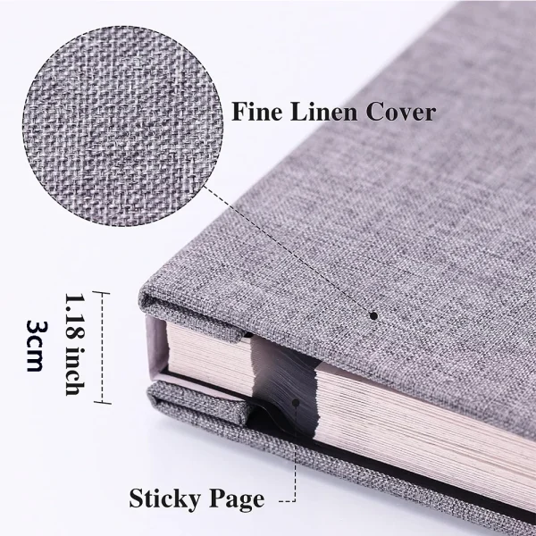 Solid Color Large Photo Album Self Adhesive Bookshelf Albums 20 Sheets/40 Pages Baby Family Anniversary Wedding Photo Storage 2