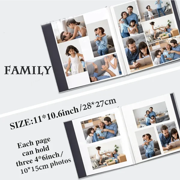 Solid Color Large Photo Album Self Adhesive Bookshelf Albums 20 Sheets/40 Pages Baby Family Anniversary Wedding Photo Storage 4
