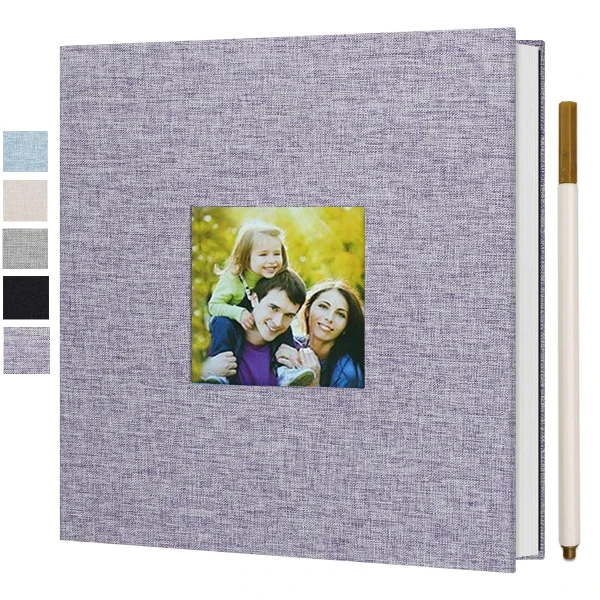 DIY linen scrapbook small photo album with self-adhesive pages, capable of holding 4x6 and 2x3 pictures, equipped with picture d 1
