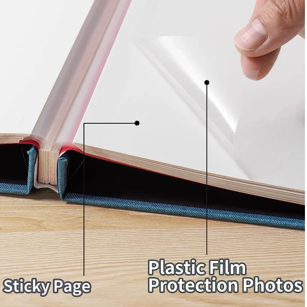 DIY linen scrapbook small photo album with self-adhesive pages, capable of holding 4x6 and 2x3 pictures, equipped with picture d 5