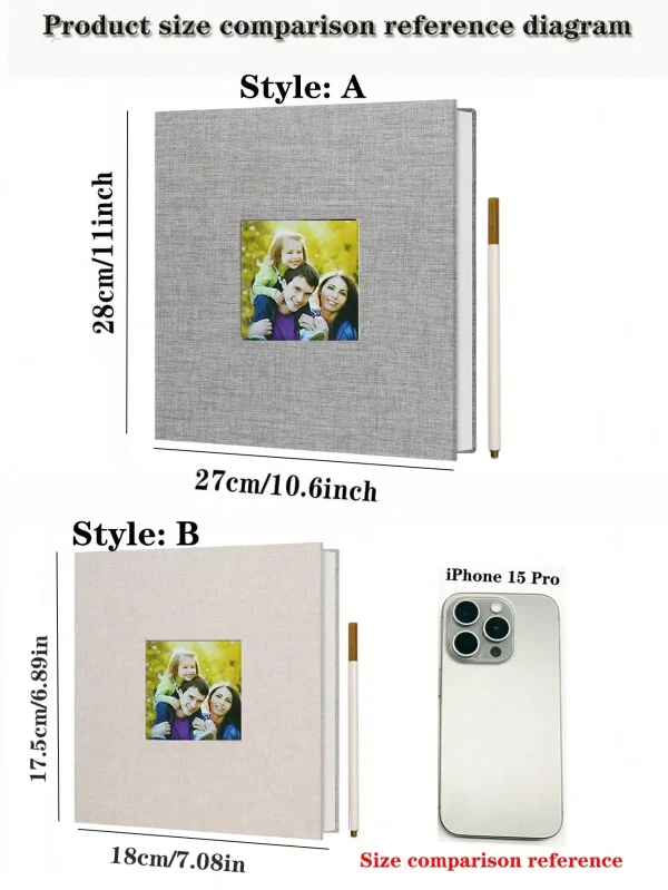 1pc DIY Linen Scrapbook Photo Album with Self-Adhesive Pages for 2x3 4x6 5x7 8x10 Pictures DIY Photo Book Family Anniversary 2