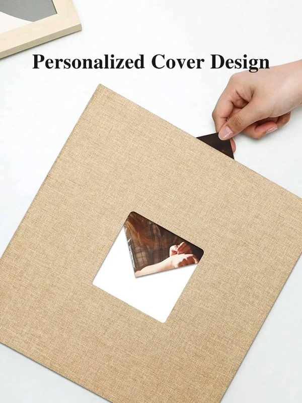1pc DIY Linen Scrapbook Photo Album with Self-Adhesive Pages for 2x3 4x6 5x7 8x10 Pictures DIY Photo Book Family Anniversary 4