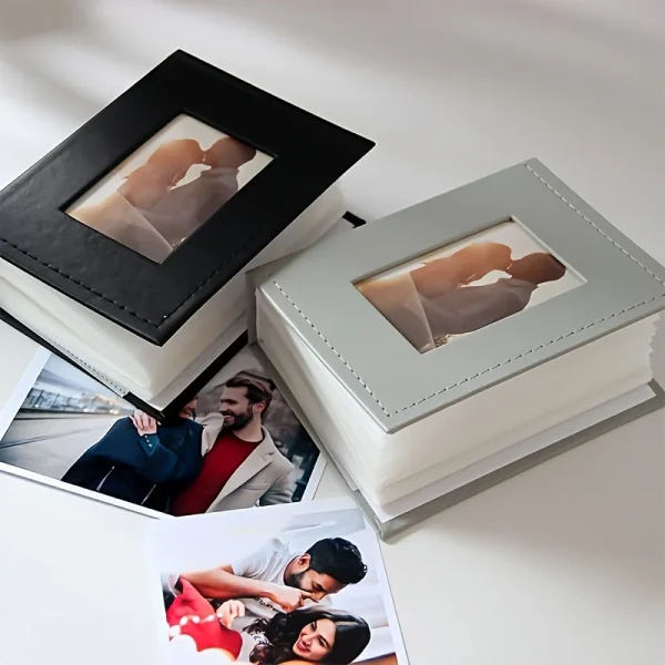 Premium Leather album - holds up to 100 4X6 "photos with front window for family, wedding and baby photos 3