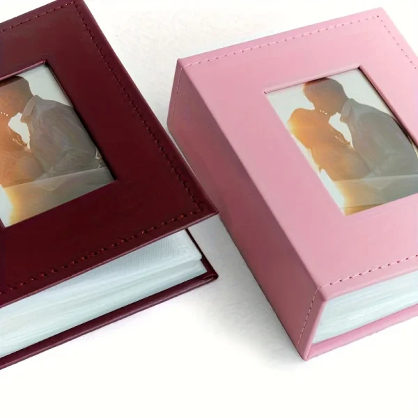 Premium Leather album - holds up to 100 4X6 "photos with front window for family, wedding and baby photos 6