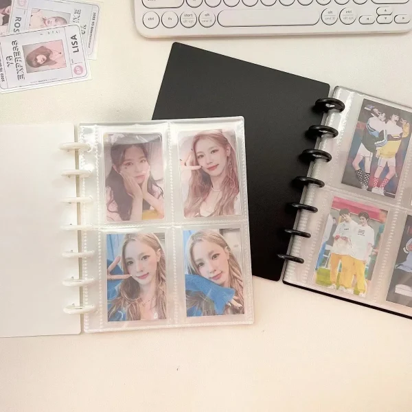 1 Mushroom Hole Card Collection Book Solid Colour Insert Loose-leaf Album 3 Inch Four-panel Photo Postcard Storage and Sorting 3