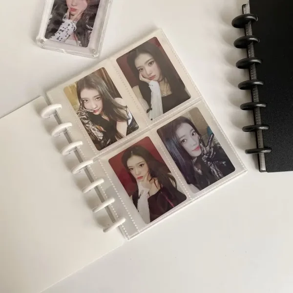 1 Mushroom Hole Card Collection Book Solid Colour Insert Loose-leaf Album 3 Inch Four-panel Photo Postcard Storage and Sorting 4