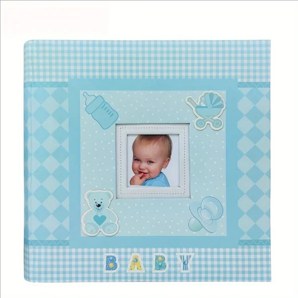 Photo Album with Writing Space  4x6 Photos Hold 200 , Family Baby Kids Cute Photo Album with Writing Space 4
