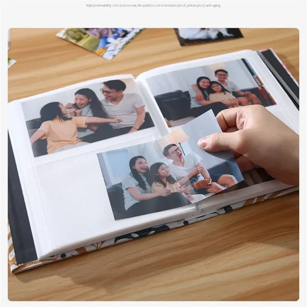 6 inch 200 Pockets Children's Family Photo Album Japanese Tethered Album DIY Scrapbook for Anniversary Memory Wedding Travelling 6