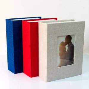 Small album 4x6 photos, 1 piece linen cover mini album, 50 pages can hold 100 photos, artwork or postcards for weddings, birthda 1
