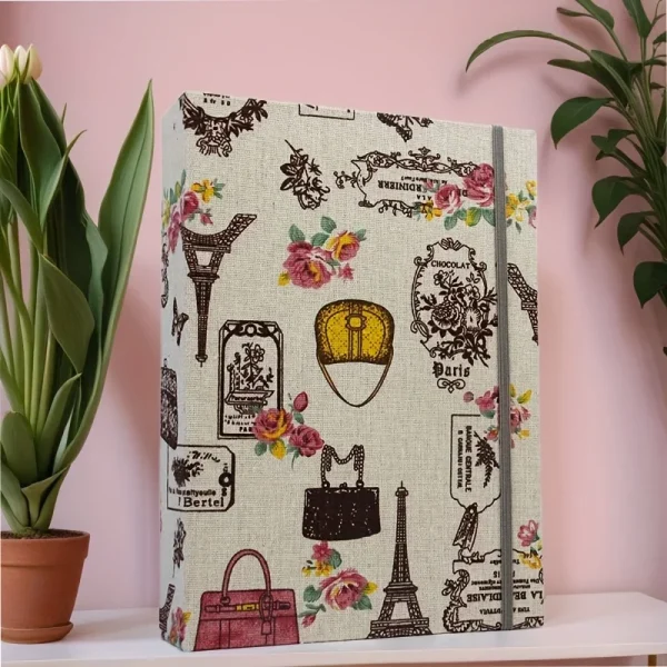 200-Pocket Rustic Linen Photo Album - Spacious Storage, Durable Plastic Cover, Charming Nature and City Patterns - Perfect for F 3