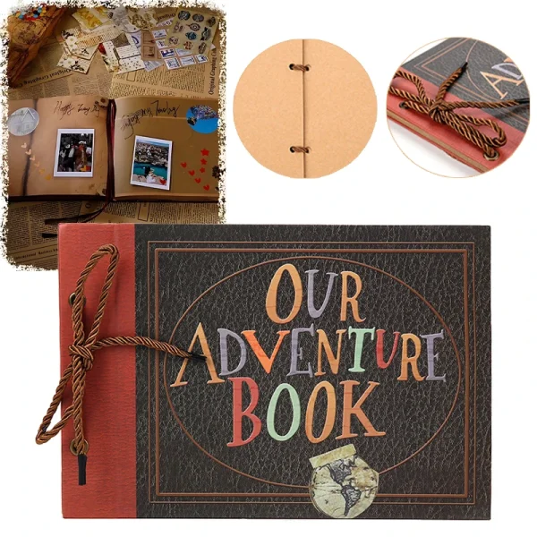DIY Handmade Photo Album Scrapbook Our Adventure Book Retro Kraft Album Anniversary Wedding Memory Mother's Day Gift 1