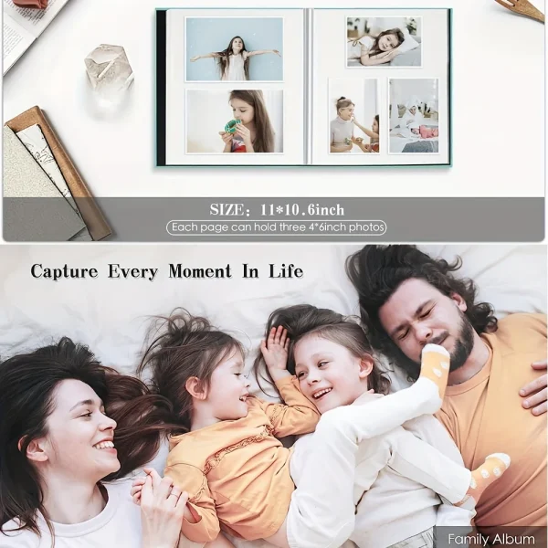 Large Photo Album Self Adhesive 20 Sheets/40 Pages DIY Bookshelf Album for Baby Family Anniversary Wedding Photo Storage 4