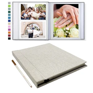 1 photo album self-adhesive scrapbook suitable for 2x3 4x6 photo album DIY linen cover album 15 pages 30 blank pages suitable 1