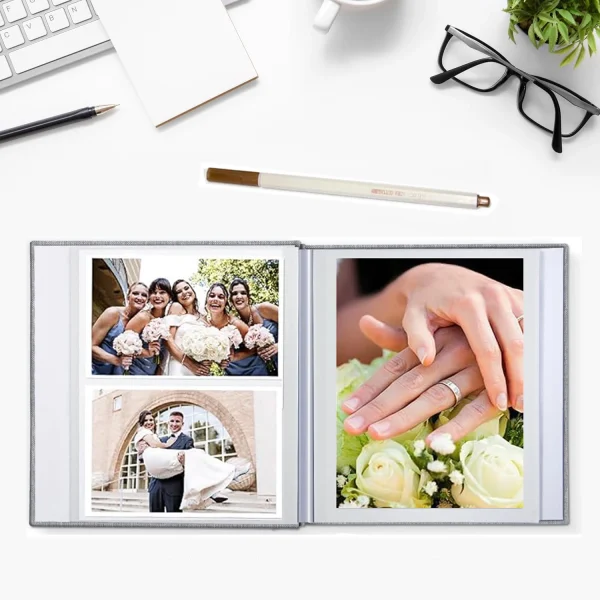 1 photo album self-adhesive scrapbook suitable for 2x3 4x6 photo album DIY linen cover album 15 pages 30 blank pages suitable 3