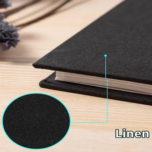 1 photo album self-adhesive scrapbook suitable for 2x3 4x6 photo album DIY linen cover album 15 pages 30 blank pages suitable 4