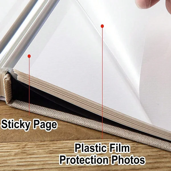 1 photo album self-adhesive scrapbook suitable for 2x3 4x6 photo album DIY linen cover album 15 pages 30 blank pages suitable 5