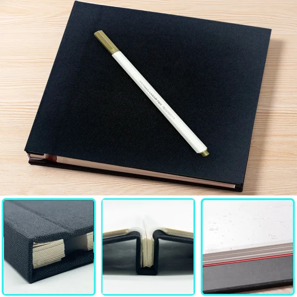 1 photo album self-adhesive scrapbook suitable for 2x3 4x6 photo album DIY linen cover album 15 pages 30 blank pages suitable 6