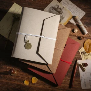 Photo Album LeatherDIY Retro Lovers Memory Book Commemorative Kraft Paper Film Commemorative Envelope Storage Self Adhesive Gift 1