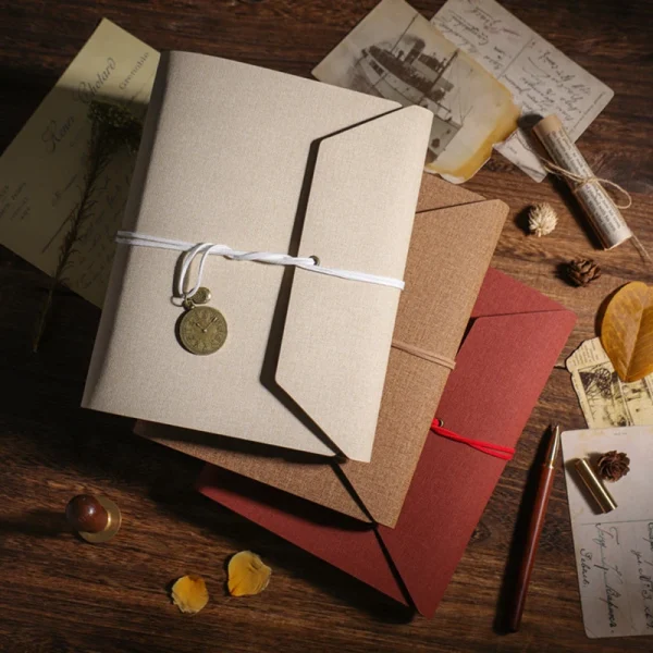 Photo Album LeatherDIY Retro Lovers Memory Book Commemorative Kraft Paper Film Commemorative Envelope Storage Self Adhesive Gift 1