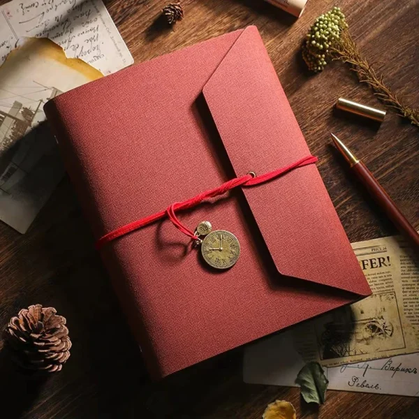 Photo Album LeatherDIY Retro Lovers Memory Book Commemorative Kraft Paper Film Commemorative Envelope Storage Self Adhesive Gift 2