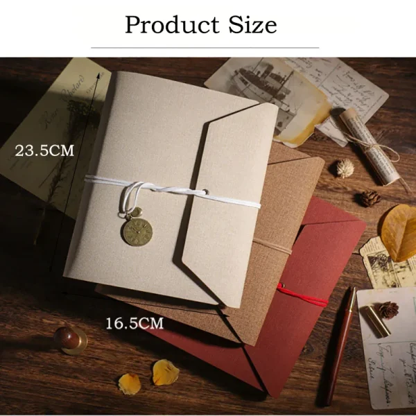 Photo Album LeatherDIY Retro Lovers Memory Book Commemorative Kraft Paper Film Commemorative Envelope Storage Self Adhesive Gift 6