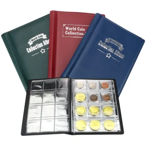 NICEYARD 120/60 Pockets Artificial PU Leather Coins Collection Album Book Collecting Money Organizer Storage Bags PVC Film 1
