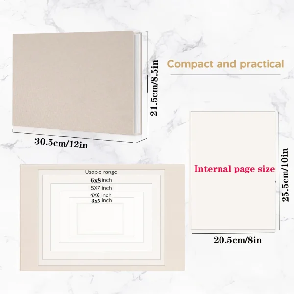 Self adhesive 3x5 4x6 5x7 6x8 magnetic scrapbook album DIY40 page linen cover with metal pen and DIY accessories DIY album 2