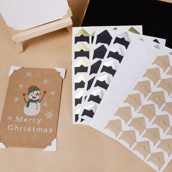 24/240pcs DIY Photo Album Scrapbook Corner Sticker Photo Albums Kraft Paper Stickers for Photo Picture Protect Decor Stickers 2