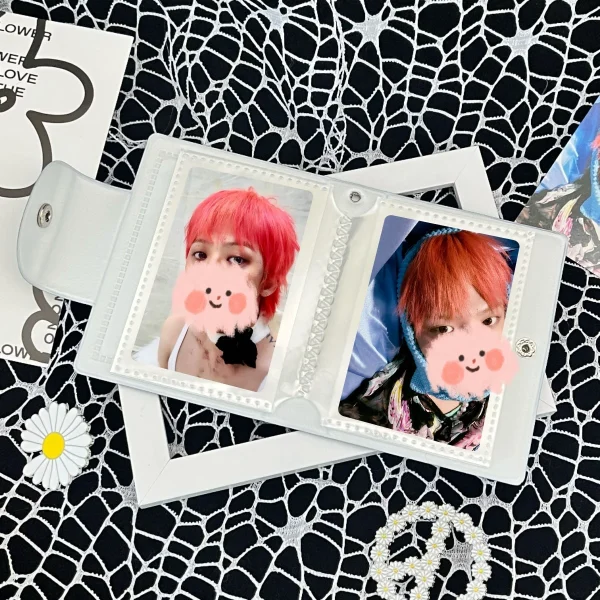Black Daisy Photocard Holder Kpop GD Mini Album Apply To 3-3.5in Idol Polaroid Star Merch Card Glossy PC Album 3