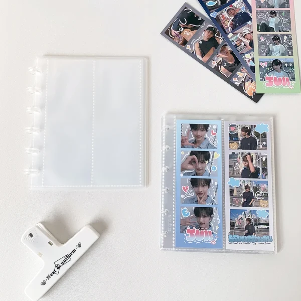 Ins Style Photo Sticker Album with 10 Inner Pages Minimalism Mini Album for Purikura Idol Strip of Four Photos Collection Book 5
