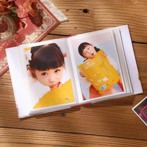 100 Pockets Photo Album Artist Cover Polaroid Collection Family Album Memorial Book for 5/6/7'' Photos Gift for Kids Women 6