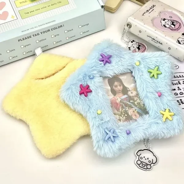 Cute Plush Photo Card Holder Photo Albums Decor Cover Case Kpop Idol Bus Card Protector Bag Picture Photo Sleeves Card Cases 2