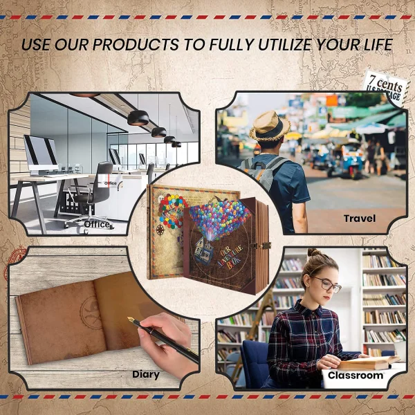 146 Pages DIY Handmade Photo Album Scrapbook Our Adventure Book Retro Kraft Album Anniversary Mother's Day Valentines Day Gift 6