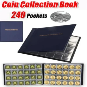 240 Pockets Coin Collection Holder PVC Penny Album Gifts Coin Collecting Album 10 Pages Coin Collection Book for Collectors 1